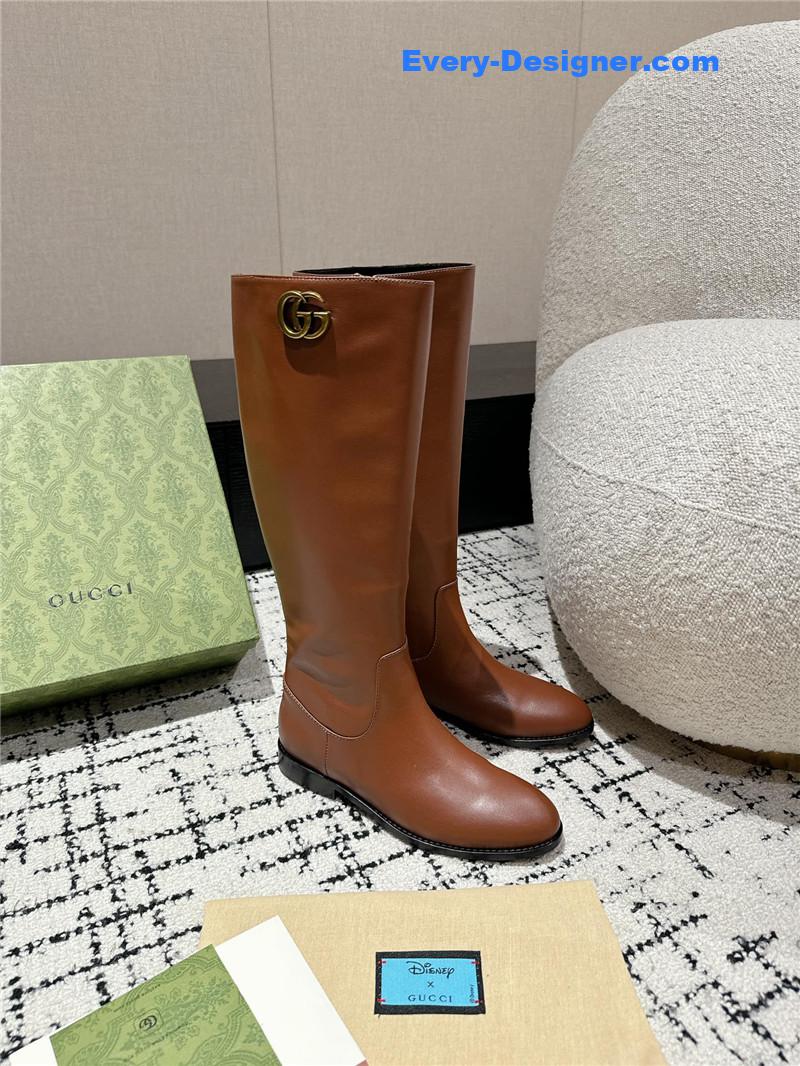 Gvc*1 gg signature over-the-knee boots in brown