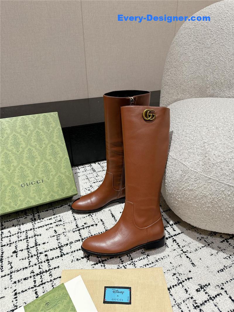 Gvc*1 gg signature over-the-knee boots in brown
