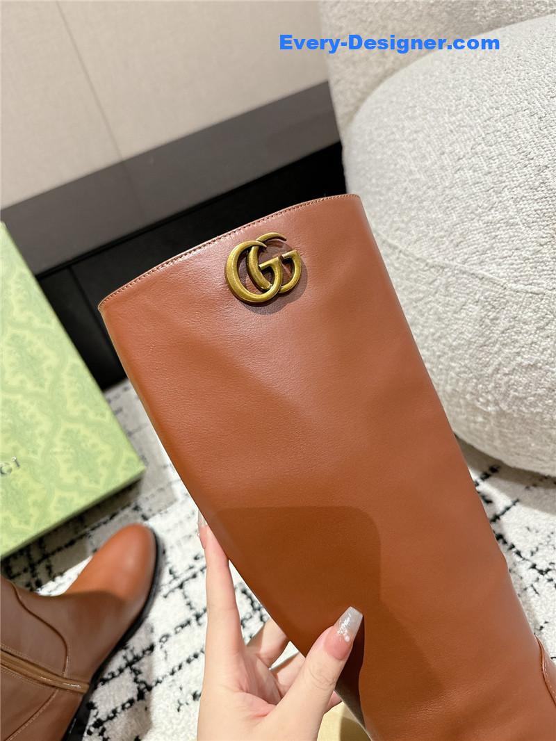 Gvc*1 gg signature over-the-knee boots in brown