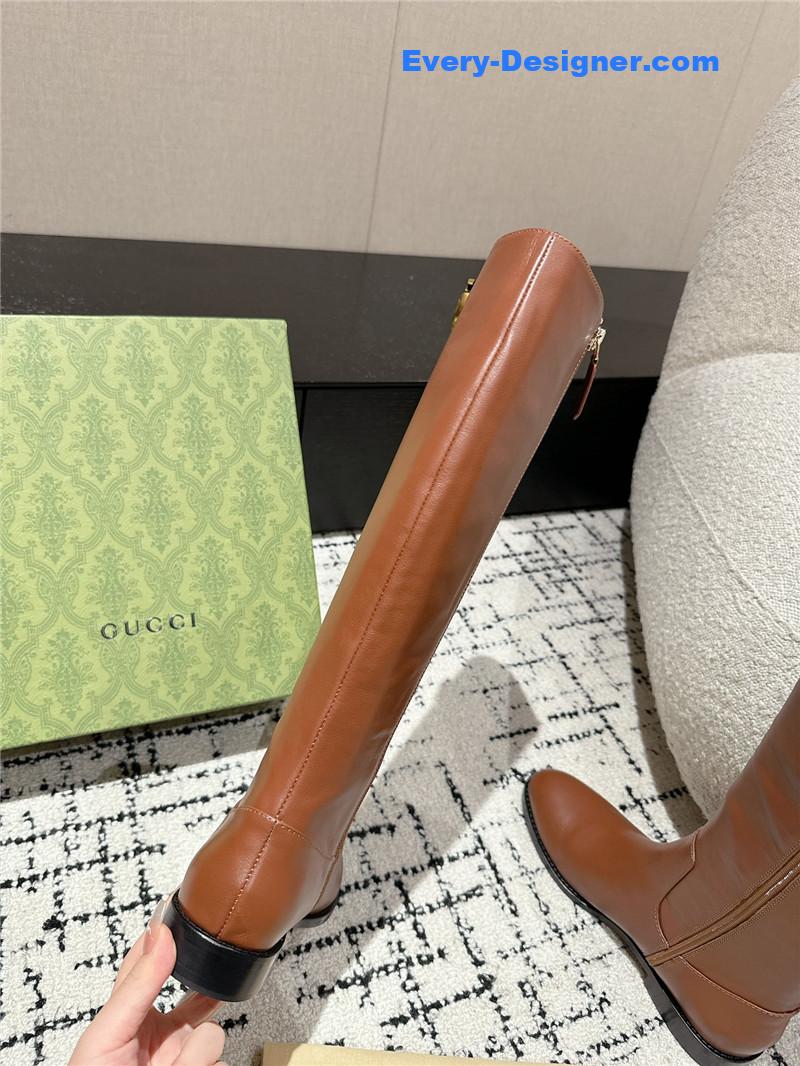 Gvc*1 gg signature over-the-knee boots in brown