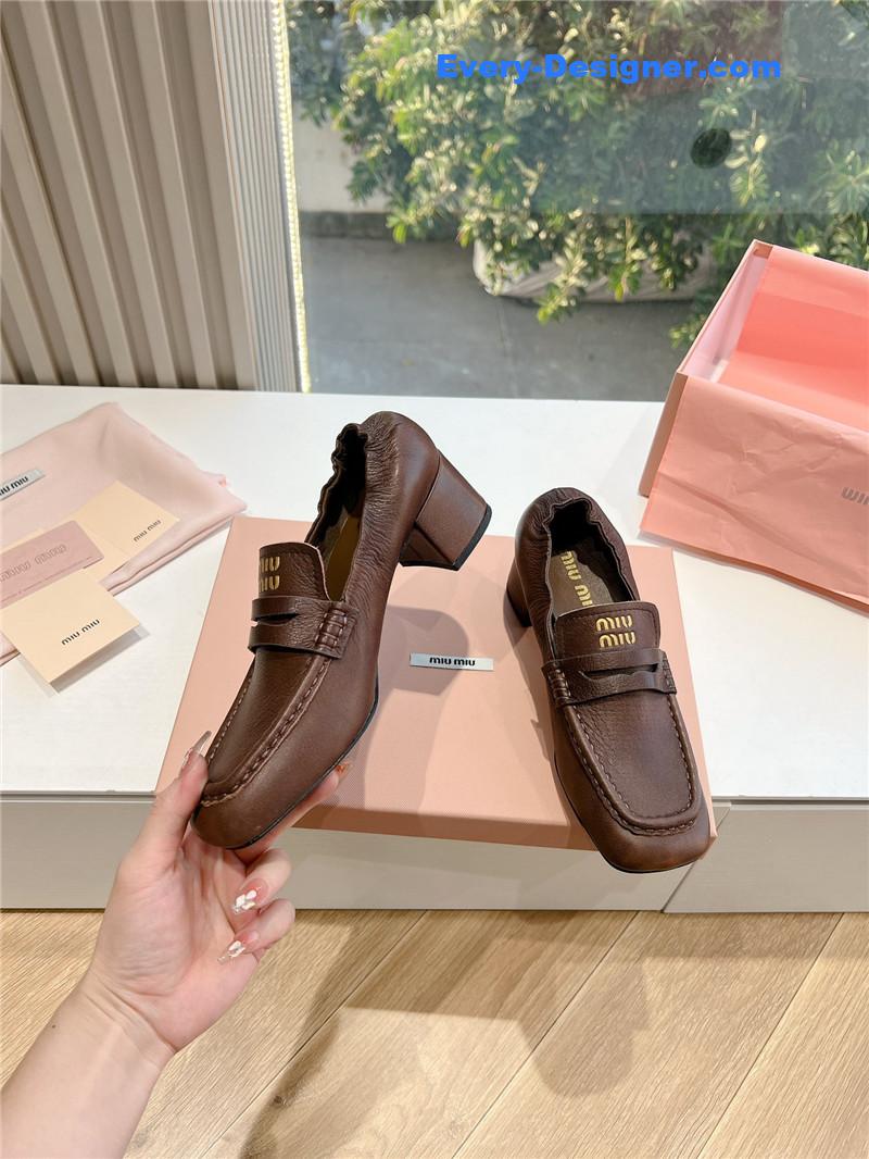 Miu Miu Briawood Nappa Leather Loafers