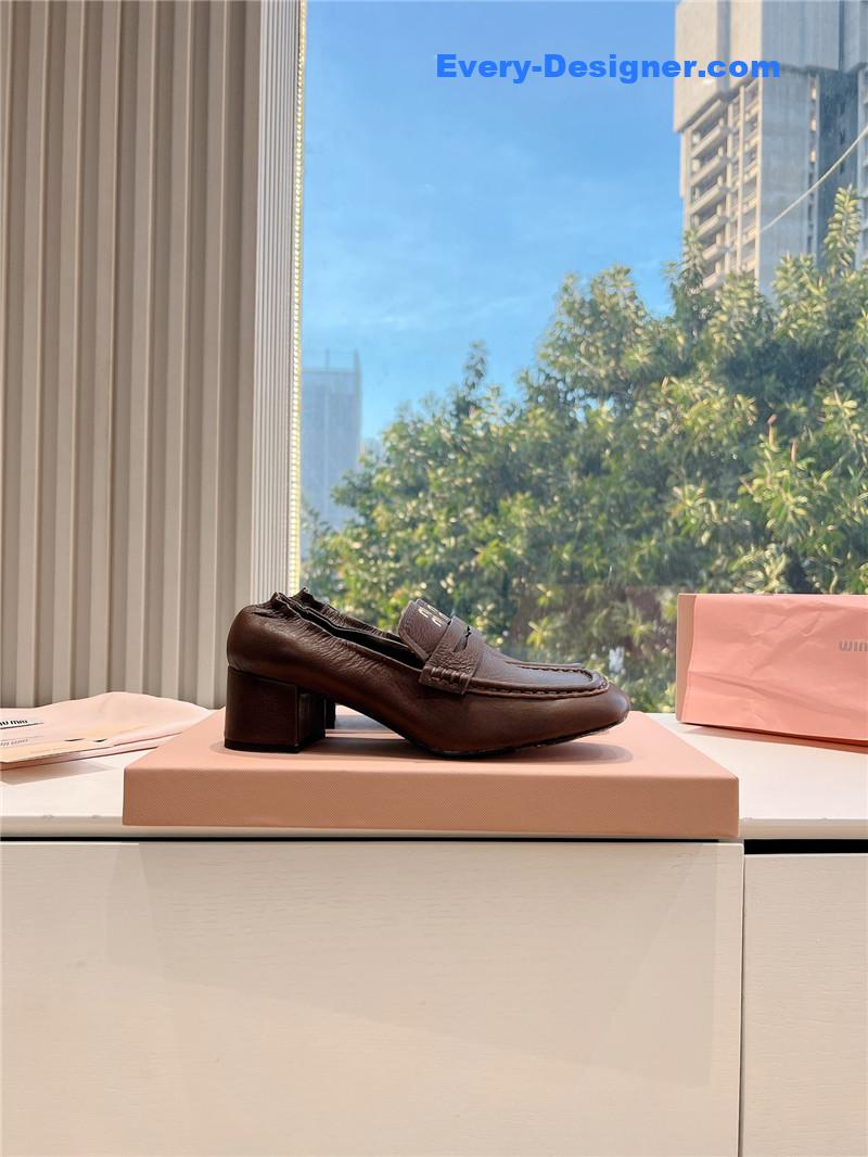 Miu Miu Briawood Nappa Leather Loafers