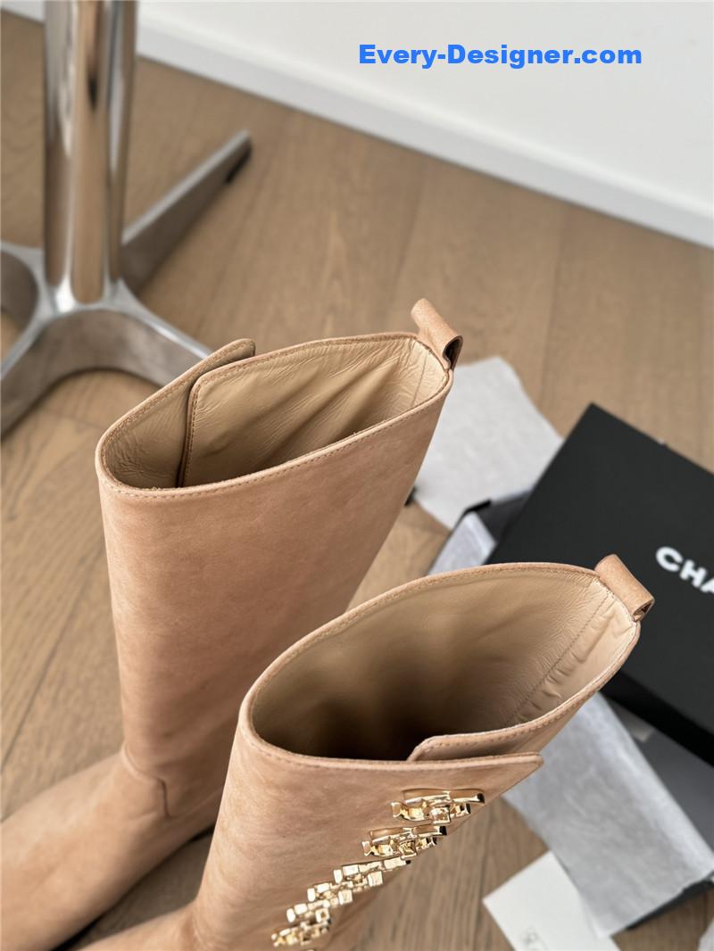 Ch**el suede high boots for women