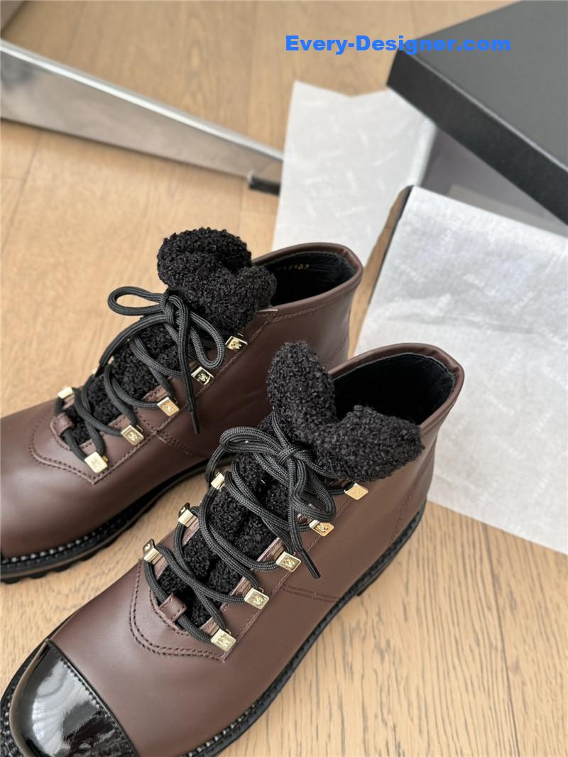Ch**el brown leather biker boots