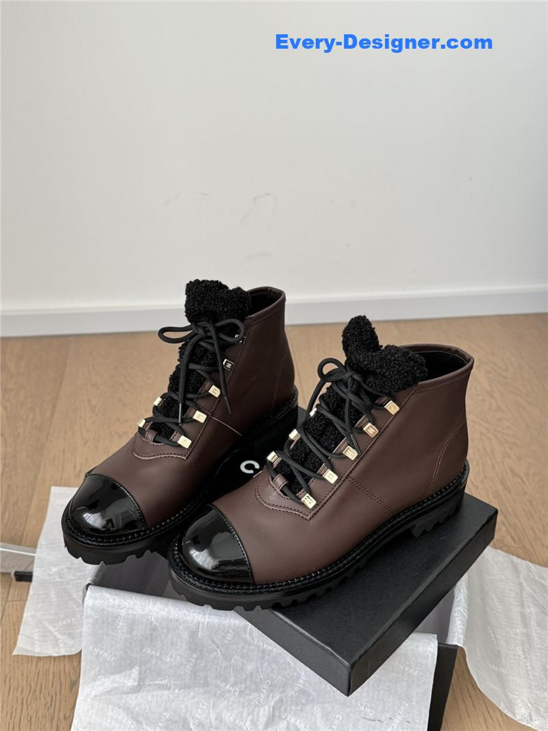 Ch**el brown leather biker boots