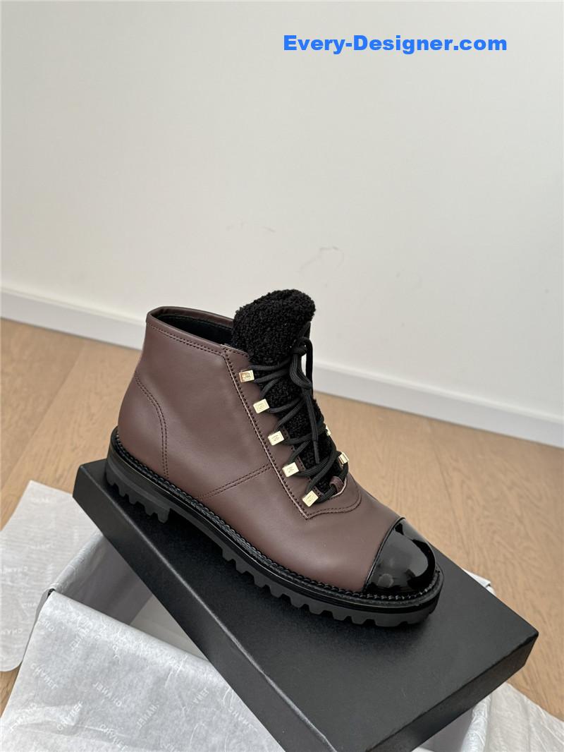 Ch**el brown leather biker boots