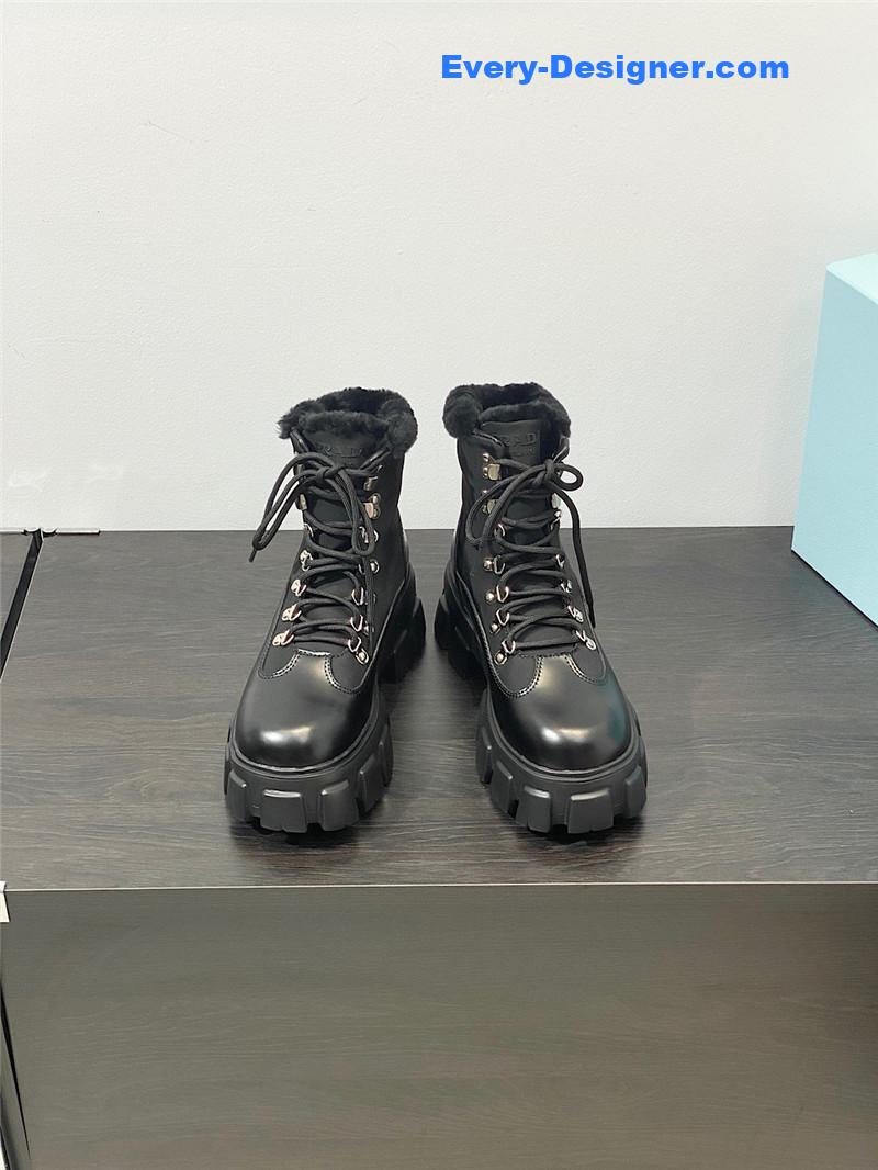 Pra*a monolith nylon shearling hiker boots