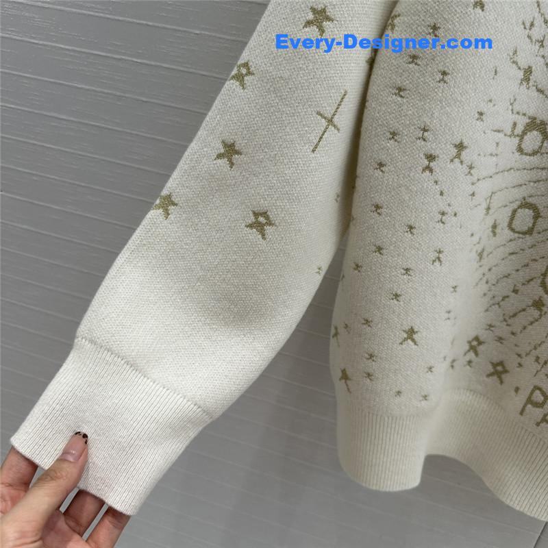 D10r gold embroidered cashmere sweater