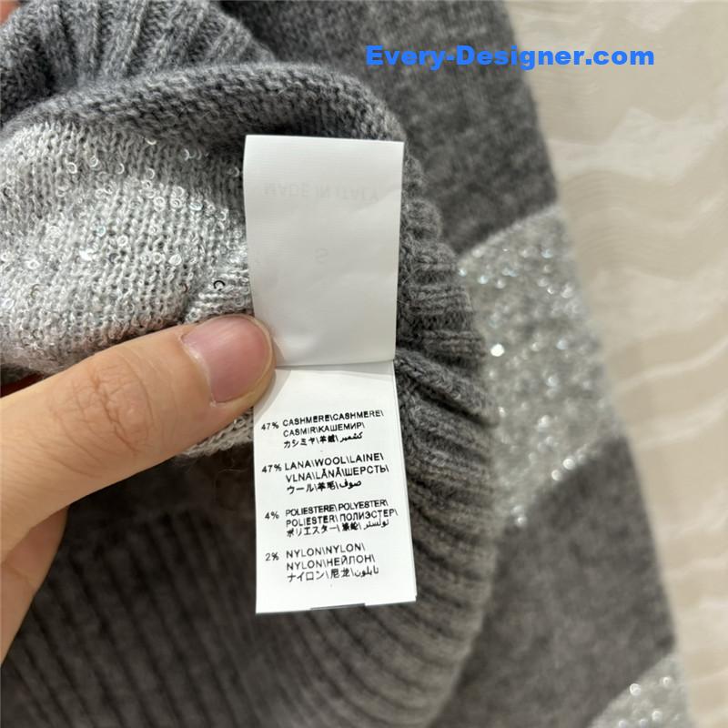 BC Striped Turtleneck Blend Knit Sweater