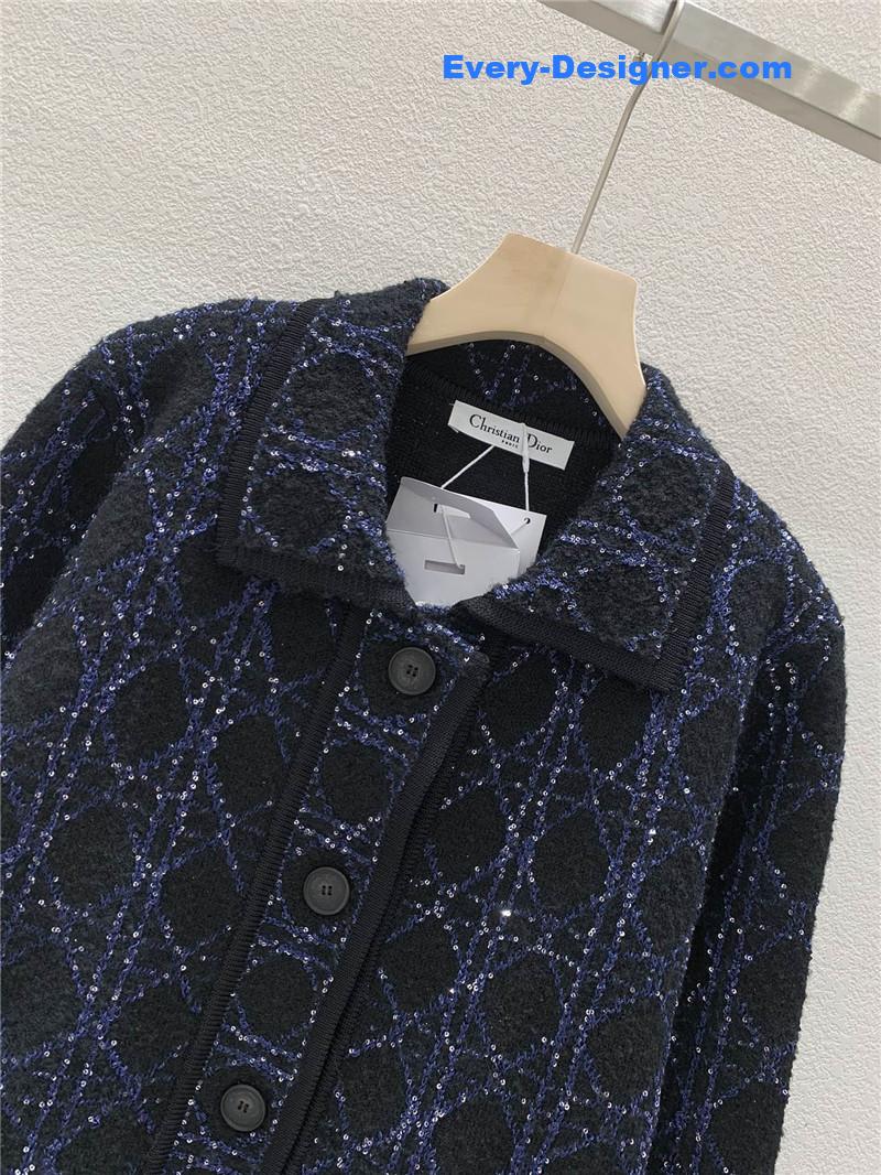 D10r jacquard knitted jacket