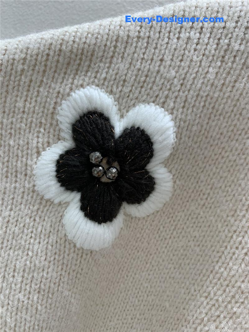 Va1e*ntin0 floral embellished cardigan in beige