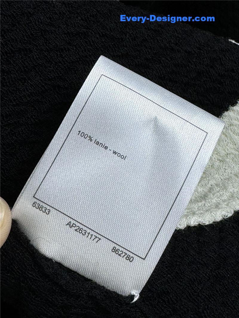 Chanel Contrast Trim Cardigan Black