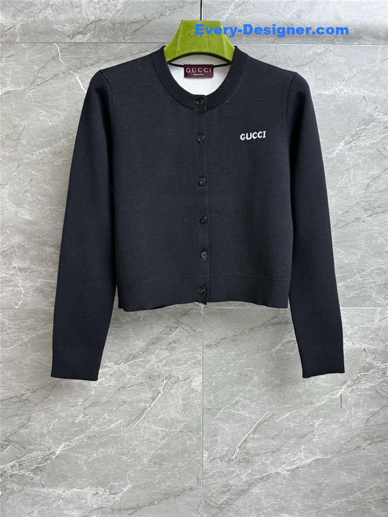 Gucci Short Intarsia Wool Cardigan