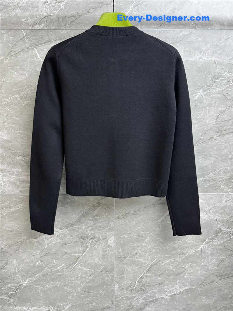 Gvc*1 short intarsia wool cardigan