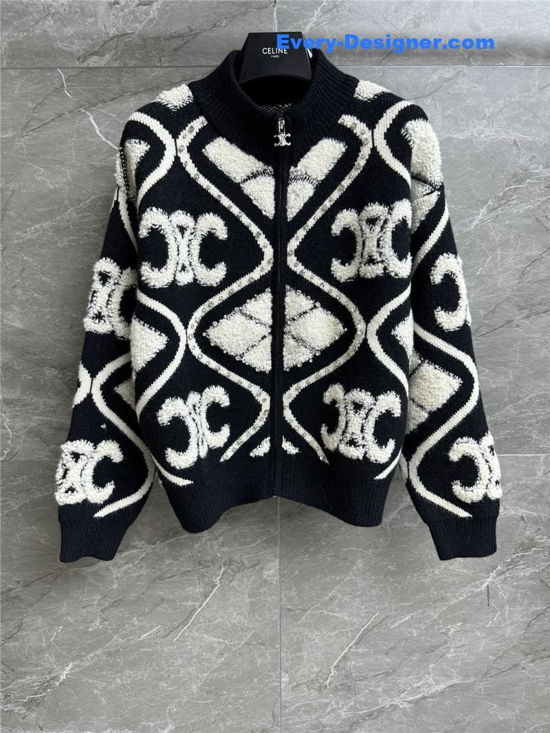 Celine Collision Lamb Cardigan Jacket