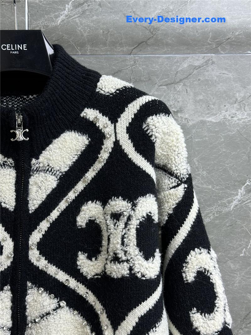 Celine Collision Lamb Cardigan Jacket