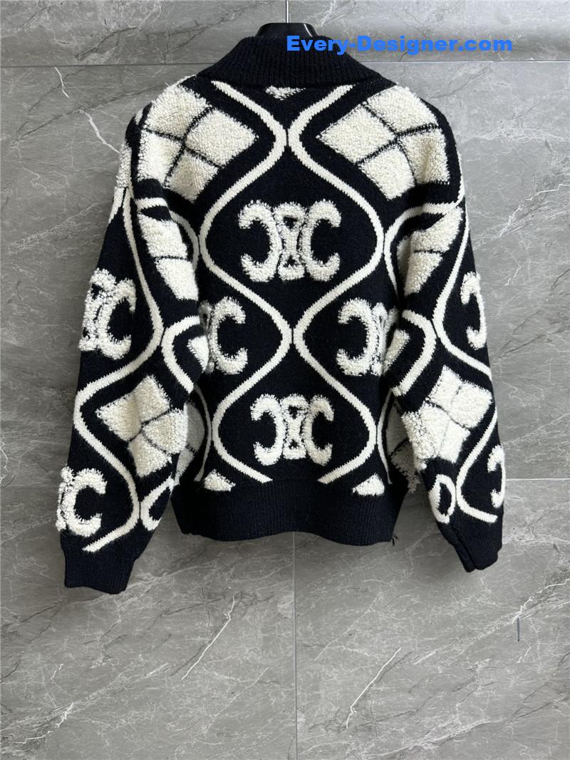 Celine Collision Lamb Cardigan Jacket