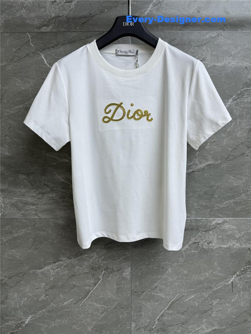 D10r gold thread embroidered t-shirt