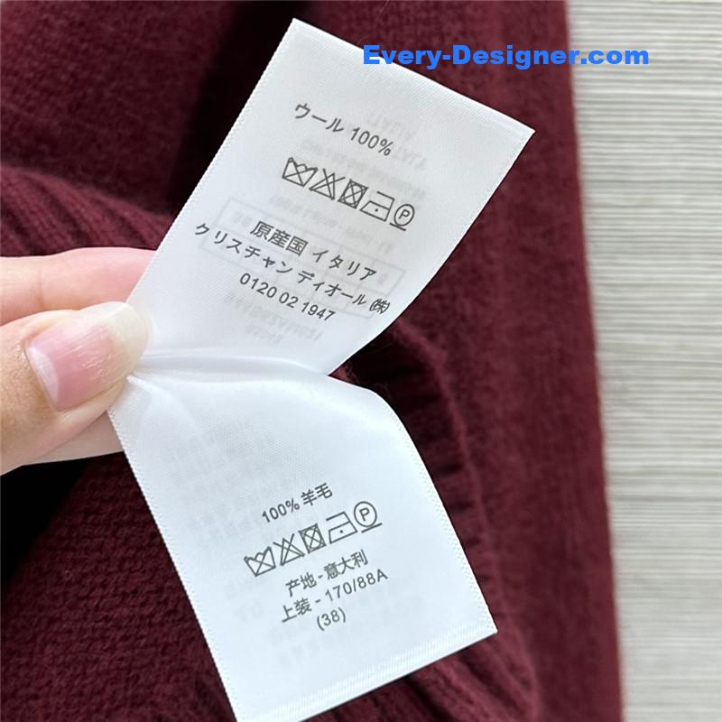 Dior Embroidered Wool Sweater Red