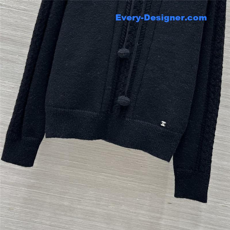 Chanel Hooded Knitted Sweater Navy