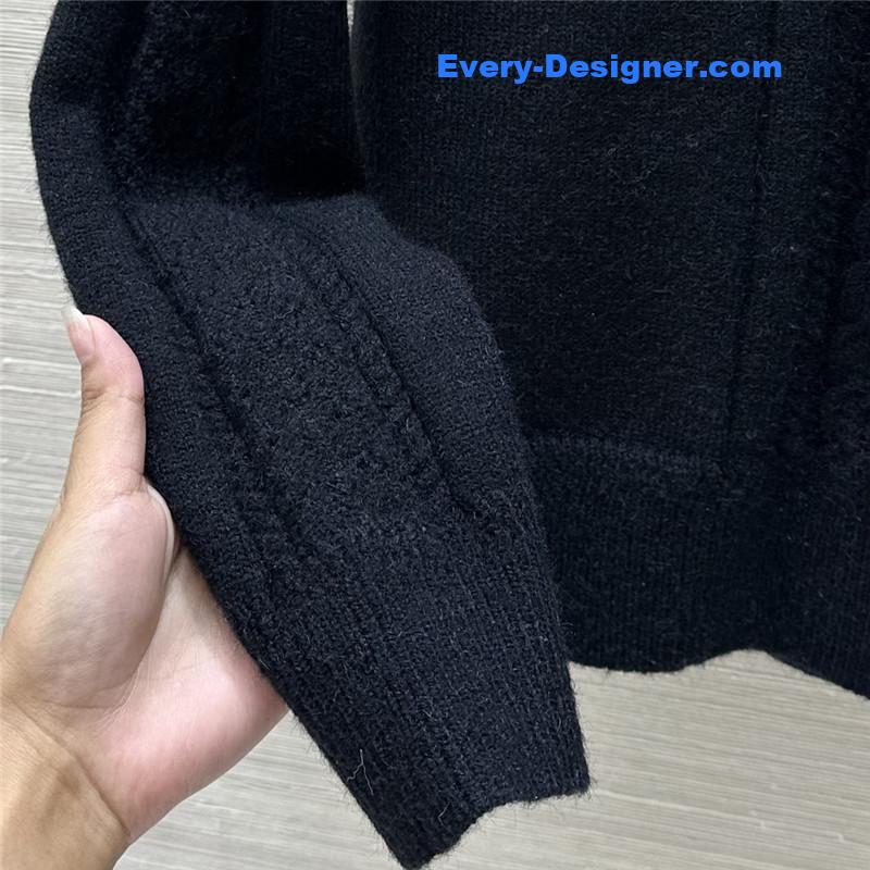 Chanel Hooded Knitted Sweater Navy