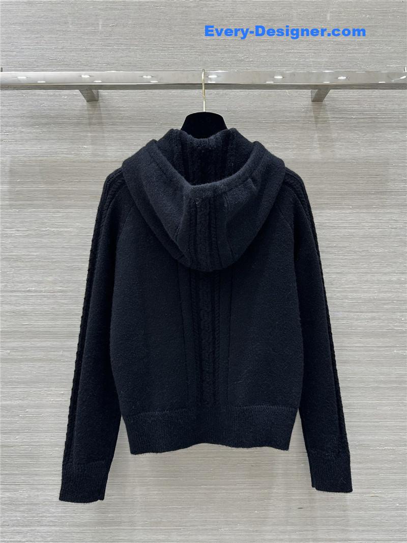 Chanel Hooded Knitted Sweater Navy