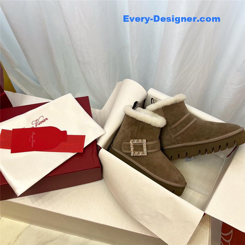 Roger Vivier Viv’ Winter Suede Ankle Boots