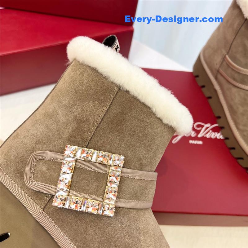 Roger Vivier Viv’ Winter Suede Ankle Boots