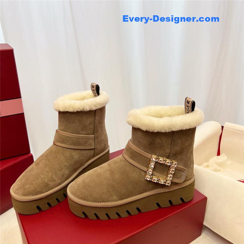 Roger Vivier Viv’ Winter Suede Ankle Boots