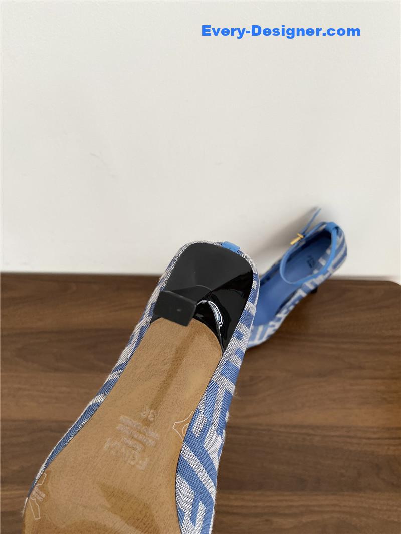 F**di colibri ff cotton high heels blue