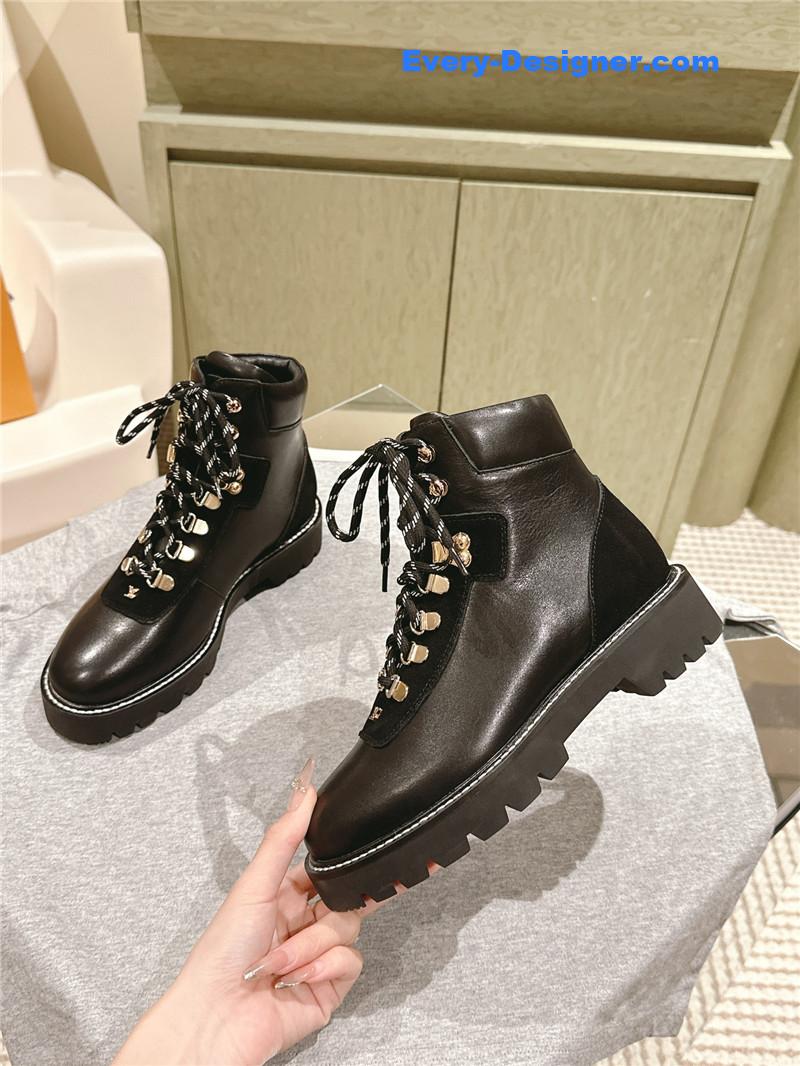 Louis Vuitton Black Calfskin Ranger Boots
