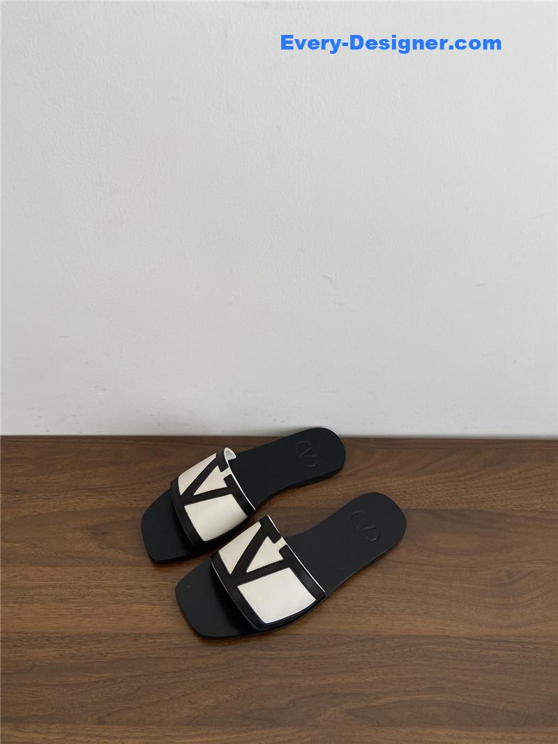 Valentino Viva Superstar Nappa Slides White/Black