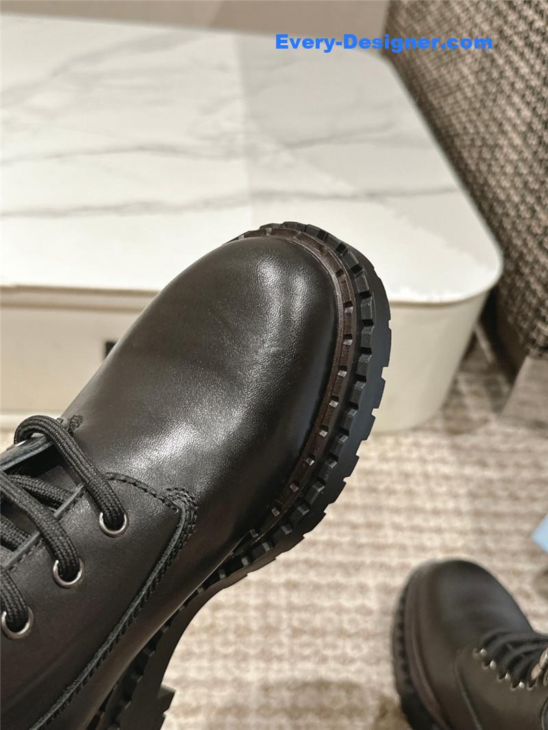 Pra*a leather platform ankle boots