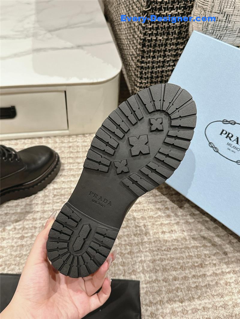 Pra*a leather platform ankle boots