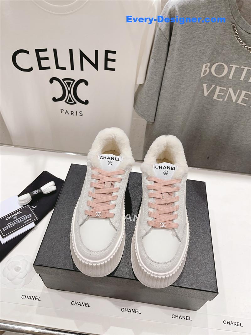Chanel Lace-Up Platform Sneakers