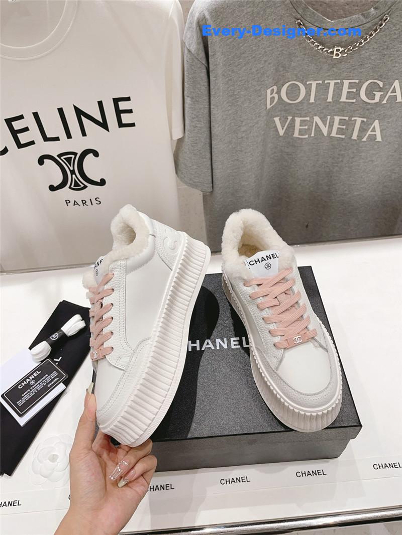 Chanel Lace-Up Platform Sneakers