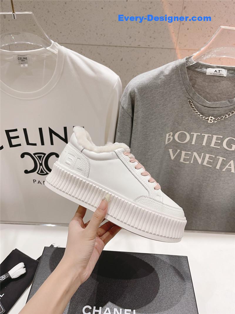 Chanel Lace-Up Platform Sneakers