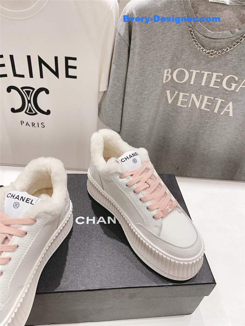 Chanel Lace-Up Platform Sneakers