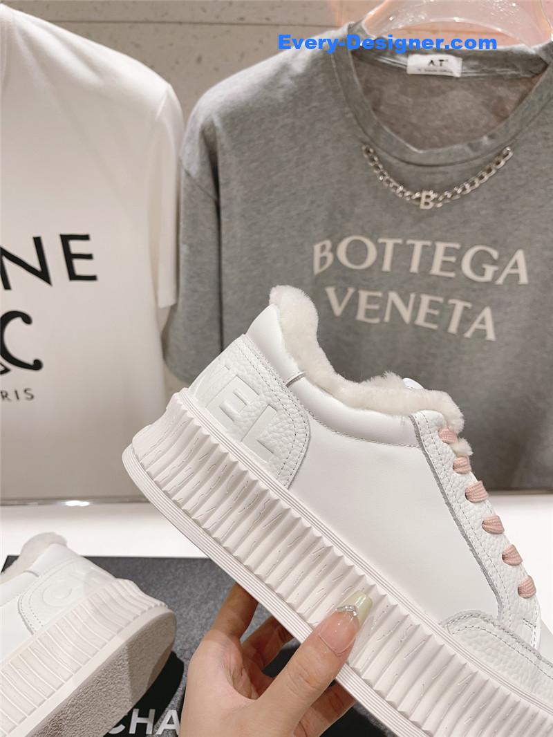 Chanel Lace-Up Platform Sneakers