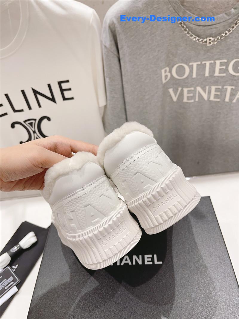 Chanel Lace-Up Platform Sneakers