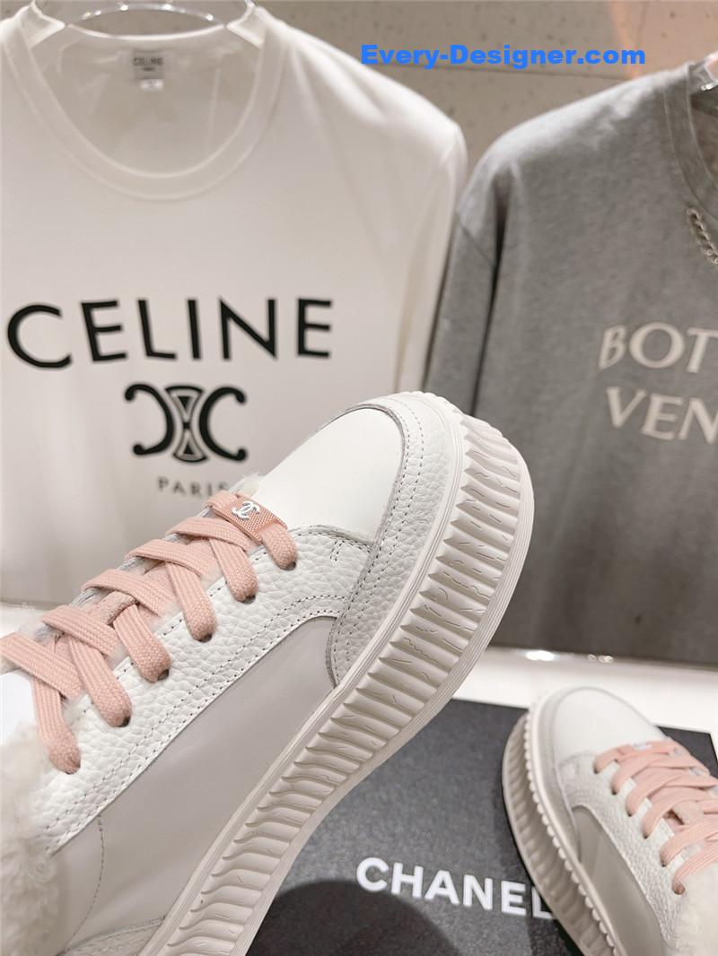 Chanel Lace-Up Platform Sneakers