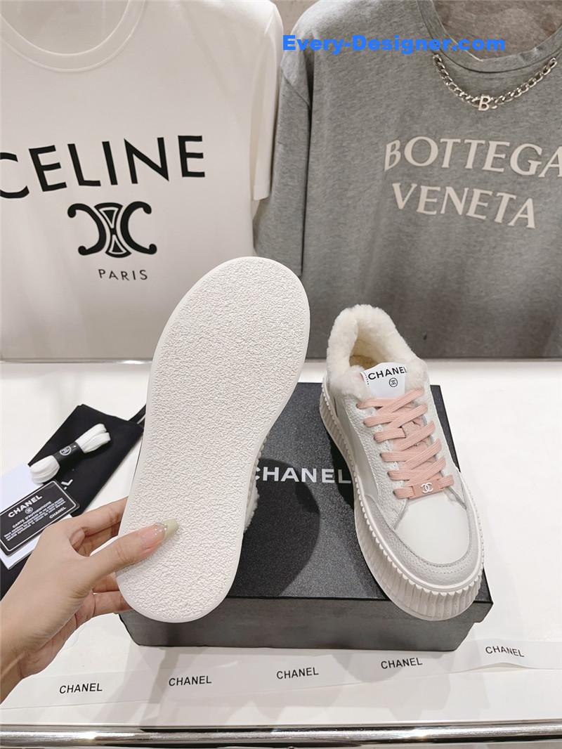 Chanel Lace-Up Platform Sneakers