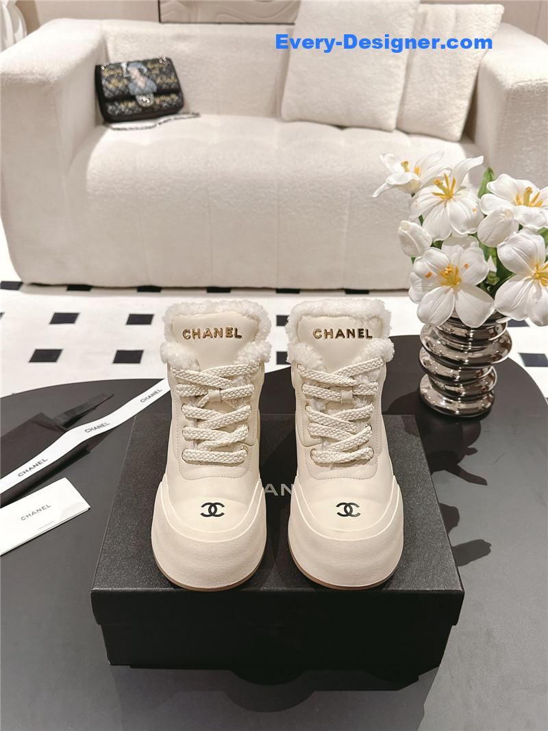 Ch**el winter high-top wool ankle boots