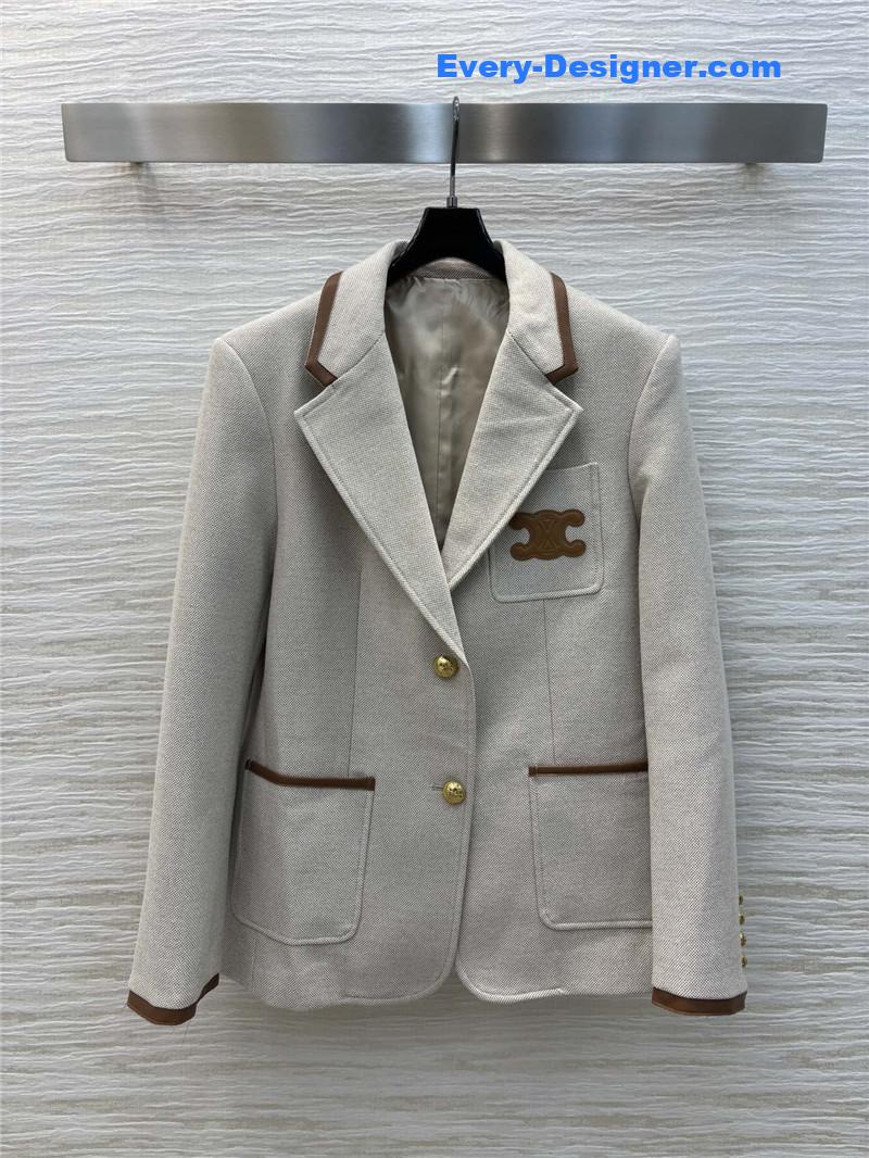 celine herringbone blazer