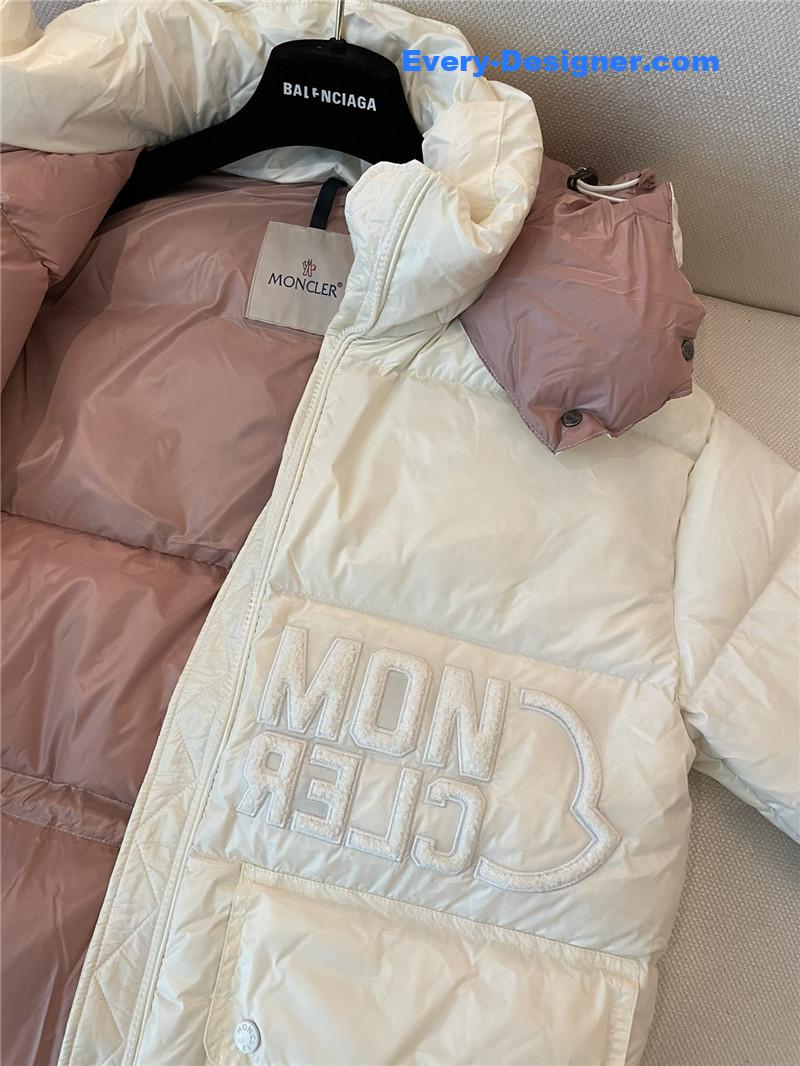 Moncler lettering hooded down jacket