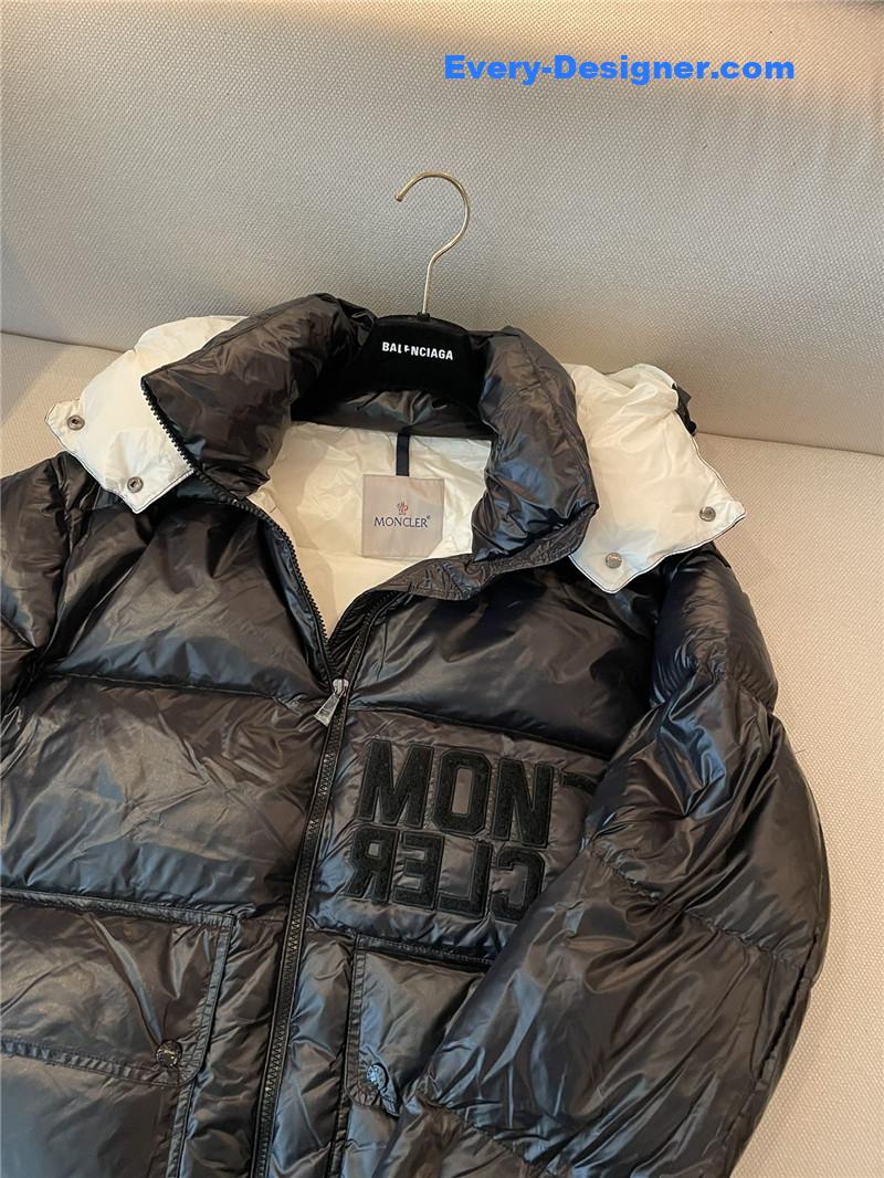 Moncler lettering hooded down jacket