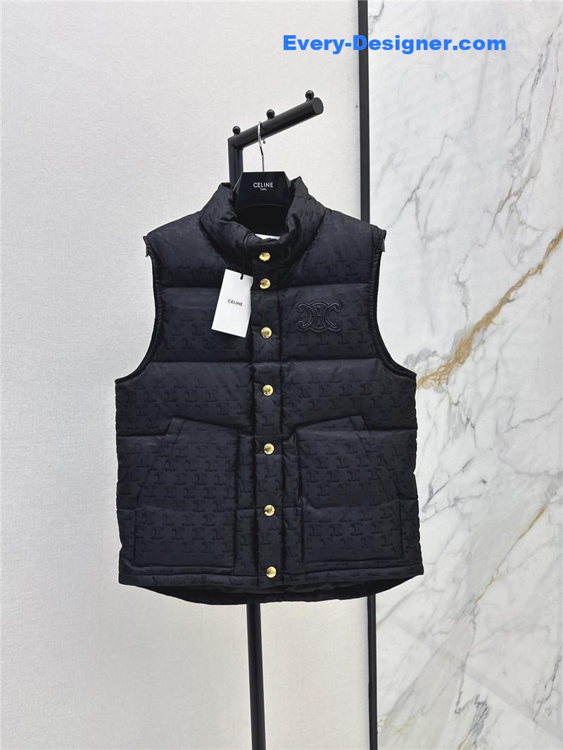 celine stand collar down vest