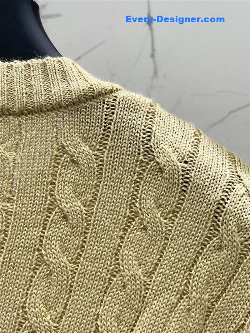 Va1e*ntin0 yellow cable-knit ruffled sweater