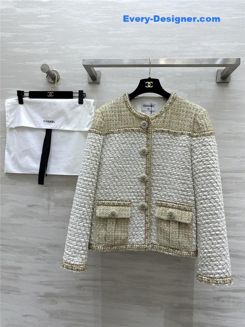 Chanel wool soft tweed coat