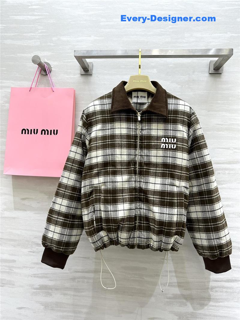 miumiu plaid down jacket
